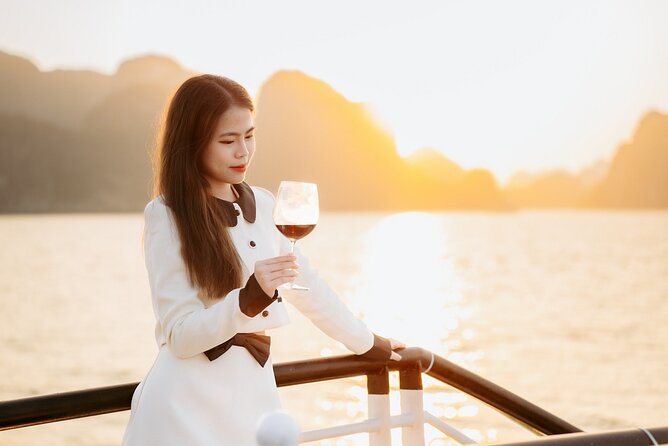 Best Price Halong 5 Star Day Cruise Buffet, Pool ,Sunset party - Surprise Cave and its illuminated rock formations