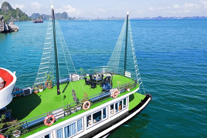 Best Price Halong 5 Star Day Cruise Buffet, Pool ,Sunset party - Cruising among Halong Bay’s limestone islands