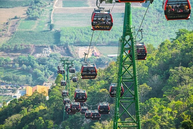Black Virgin Peak, Cu Chi Tunnels & Cao Dai Temple - Private Tour - Riding the cable car at Black Virgin Mountain