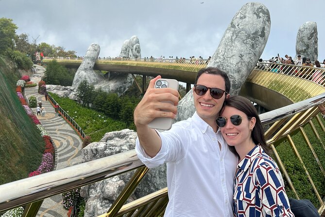 DA NANG Ba Na Hills, Golden Bridge & Cable Cars PRIVATE TOUR - Returning downhill and crossing Dragon Bridge