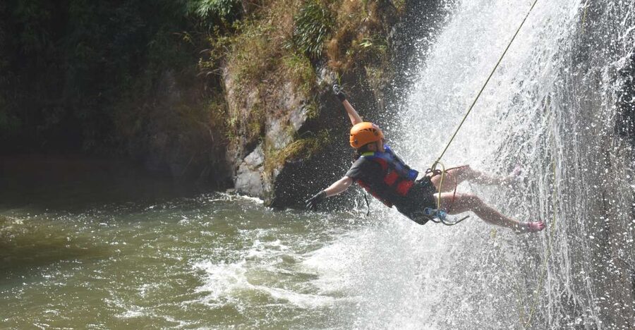 Dalat: Extreme Canyoning Adventure - The 18-meter dry cliff builds your nerve