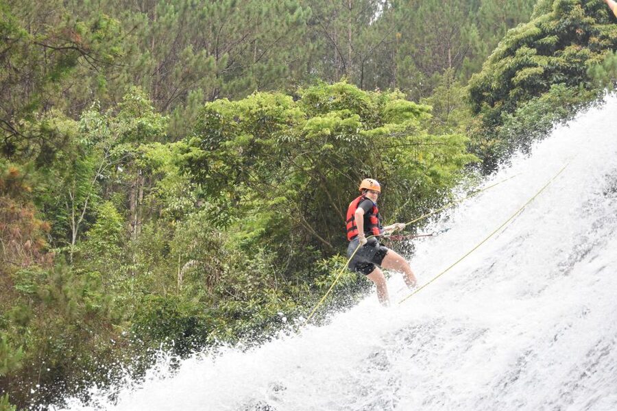 Dalat: Extreme Canyoning Adventure - Zipline and natural rock slides keep the pace lively