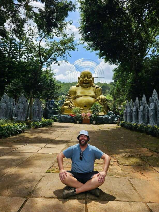 Dalat: MOTORBIKE TOUR TO PONGOUR FALLS- SILK- COFFEE FARM - Elephant Waterfall, Caves and Linh An Pagoda