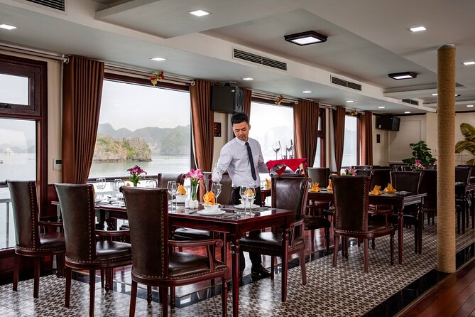 Dora Cruise - Luxury 5 Star Cruise in Halong Bay & Lan Ha Bay (2D1N) - Evening aboard: dinner, sunset, and squid fishing