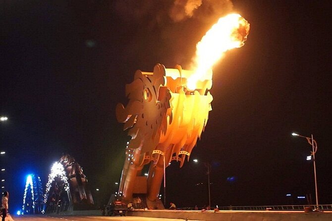 Dragon Cruise by Romantic Yatch: Tasty Beer/Flower/Cake & Dance - The Dragon Bridge Fire and Water Show