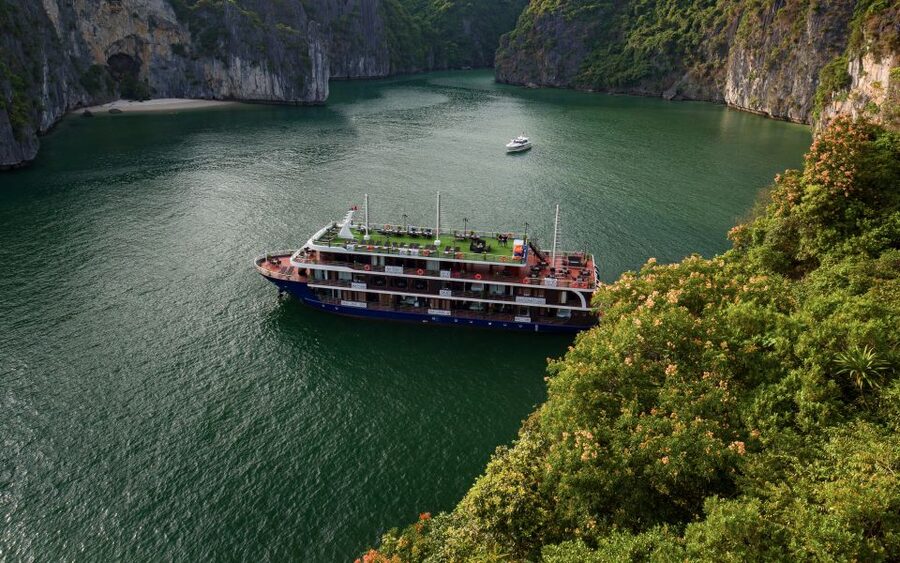 From Hanoi: 2-Day Halong and Lan Ha Bay La Pandora Cruise - Sunset, spring rolls, and a night aboard