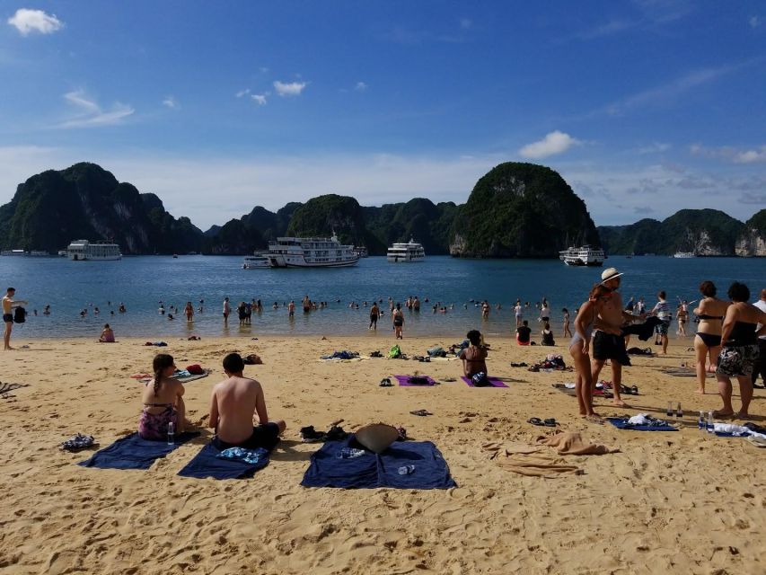 From Hanoi: Halong Bay Day Trip w/ Cave, Island & Kayak - Titop Island: beach time or a summit view