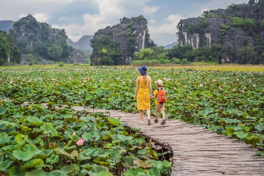 From Hanoi: Trang An Eco-tourism -Bai Dinh pagoda & Mua Cave - Trang An by boat through the limestone cliffs