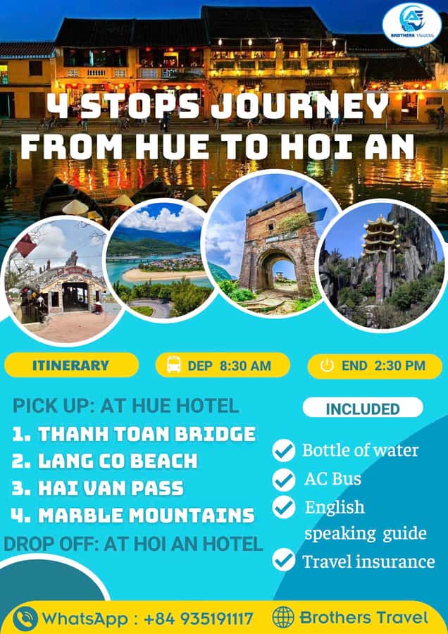 From Hue: Hoi An Guided Bus Tour with 4 Sightseeing Stops - Lang Co Beach gives the journey room to breathe