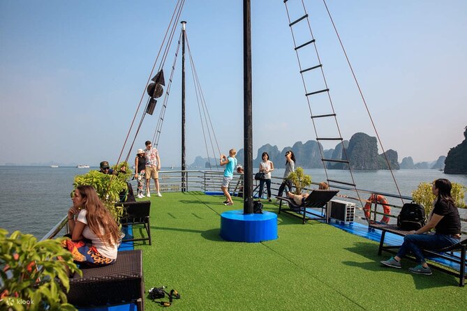 Ha Long Bay Cruise Day Tour-Cave, Kayaking,Ti top island & Lunch - Cruising among Ha Long Bay’s limestone towers