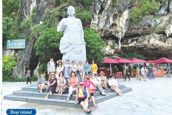 Halong 6 hours Boat tour with Cave, Kayak, lunch, transfer high-way from Hanoi - Ti Top Island for swimming and the hilltop view
