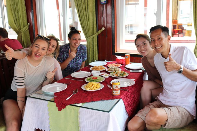 Halong Bay Day Tour Islands, Cave, Kayak. Lunch. All inclusive - Lunch on board while the cliffs pass by
