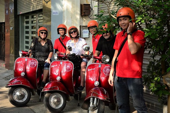 Hanoi Back Streets Vespa Tours: Hanoi Insider Vintage Vespa Tour - Reunification Railway Street at close range