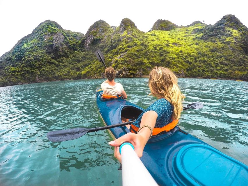 Hanoi: Halong Bay Day Trip with Titop Island, Cave, & Kayak - Kayaking or bamboo boating at Luon Cave