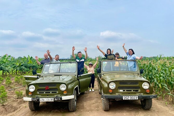 Hanoi Jeep City Highlight, Backstreet, Train Street, Countryside - Red River island and Hanoi’s farming edge