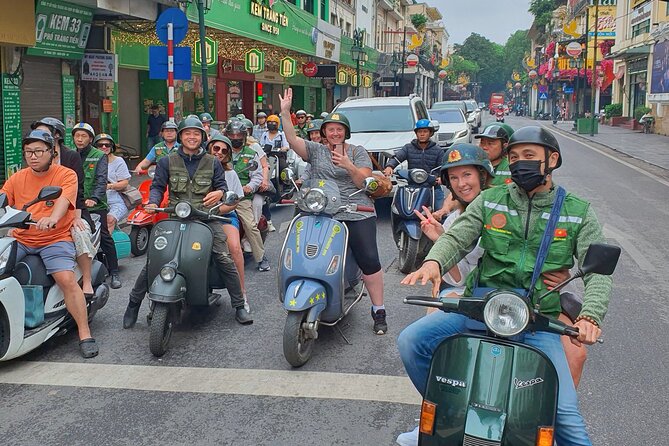 Hanoi Vespa Tours: Food + Culture + Fun on Army Vespa - Train Street with a coffee stop