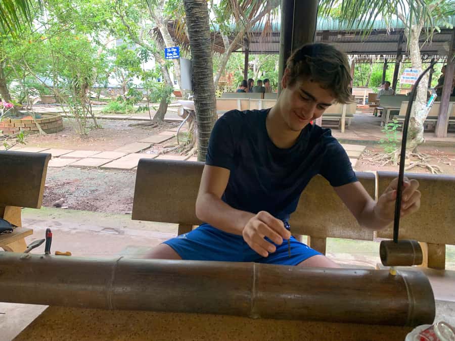 HCM: Authentic Mekong Delta - Boat, TukTuk, Khot Cake Making - Lunch, free time, and the short bicycle option