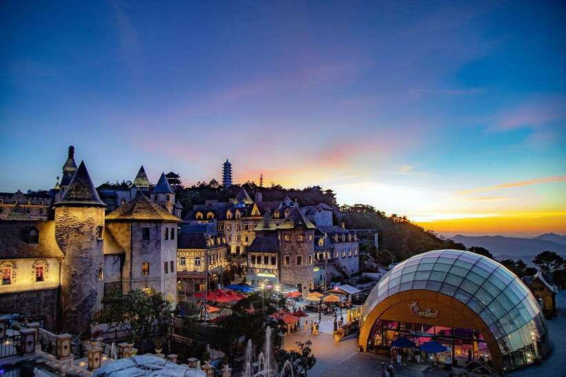 Hoi An: Full-day Ba Na Hills & Amazing Golden Bridge - French village streets, cathedral, and restaurants