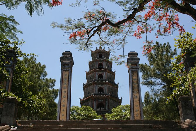 Hue City and The Citadel via Hai Van Pass Daily Small Group Tour - Thien Mu Pagoda beside the Perfume River