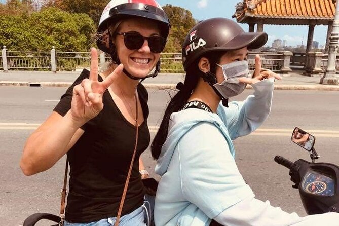 Hue Private Tour with Local Student by Motorbike - Thien Mu Pagoda beside the Perfume River