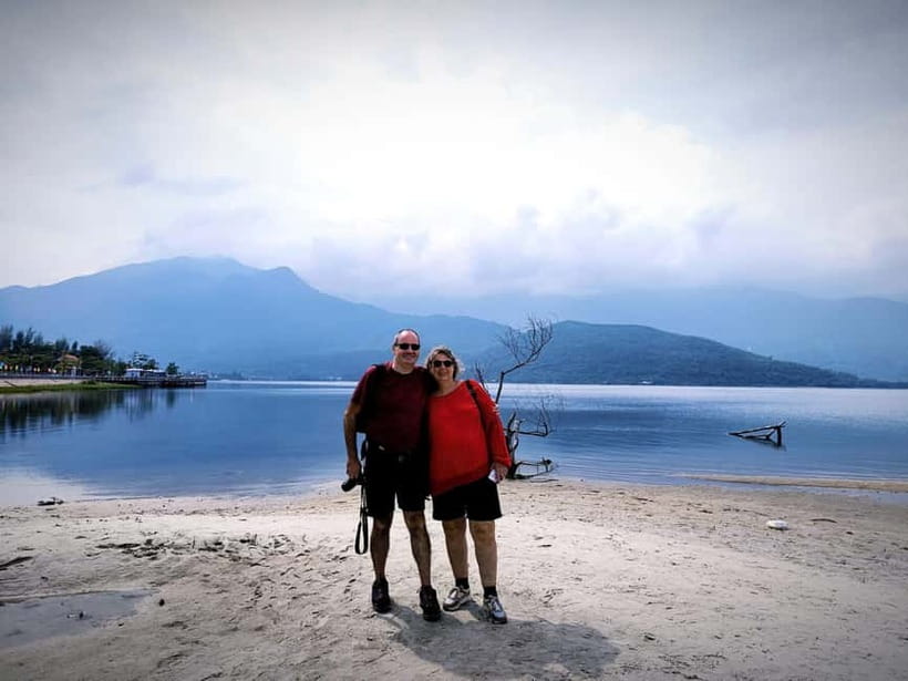 Hue: Private Transfer to/from Hoi An via Sightseeing Stops - Lap An Lagoon: coffee beside a working lagoon