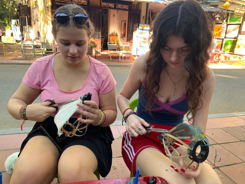 Lantern Making Class With Lynn - Choosing silk fabric and covering the frame