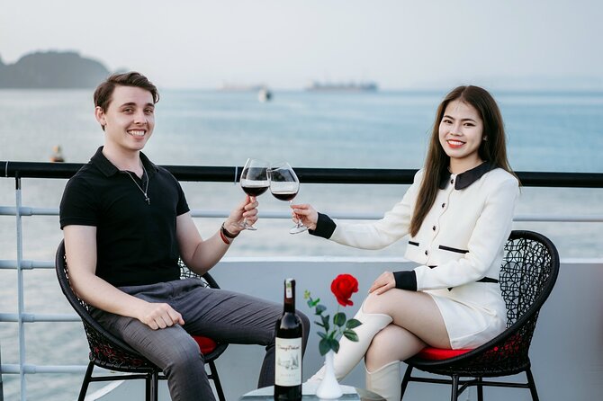 LUXURY Halong Bay Cruise 5 Stars Full Day Tour with Buffet Lunch - Sunset drinks and the return to Hanoi