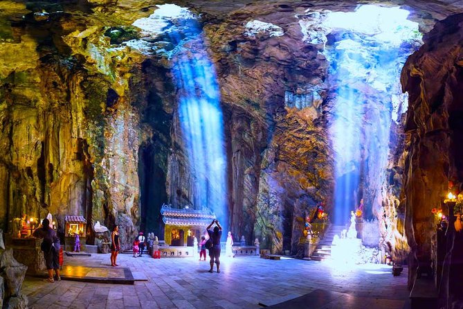Morning Small group to Marble Mountains - Am Phu Cave - Monkey Mountain - Marble Mountains: pagodas, towers, and a demanding climb