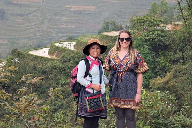 One Day Sapa Trekking to Lao Chai and Ta Van Villages - Y Linh Ho: terraces below Hoang Lien Son
