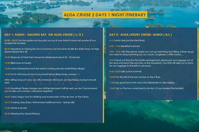 Overnight Luxury 5 Star Alisa Cruise with Meals, Kayak or Bamboo Boat - What a $133 overnight cruise really gives you