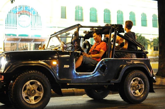 Private Jeep City Tour Saigon by Night and Skybar Drink - French Saigon in three quick stops