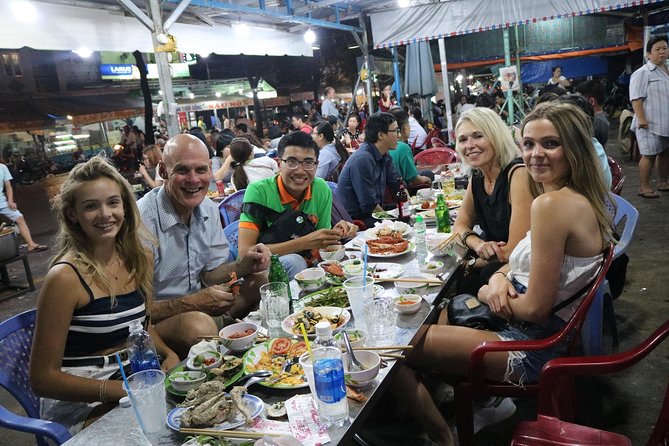 Saigon After Dark Vespa Street Food Tour + Live Music 4 hours - Seafood starts the meal with a local feel