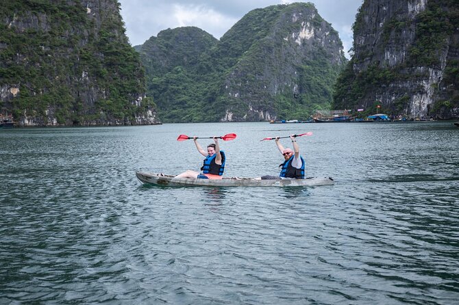 Unique Halong Private Day Cruise - Fishing Village, Kayak - Lunch, open-air views, and sunset tea